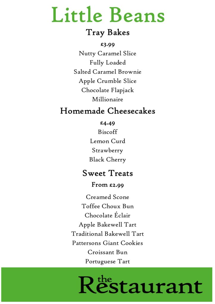 8. Cake menu