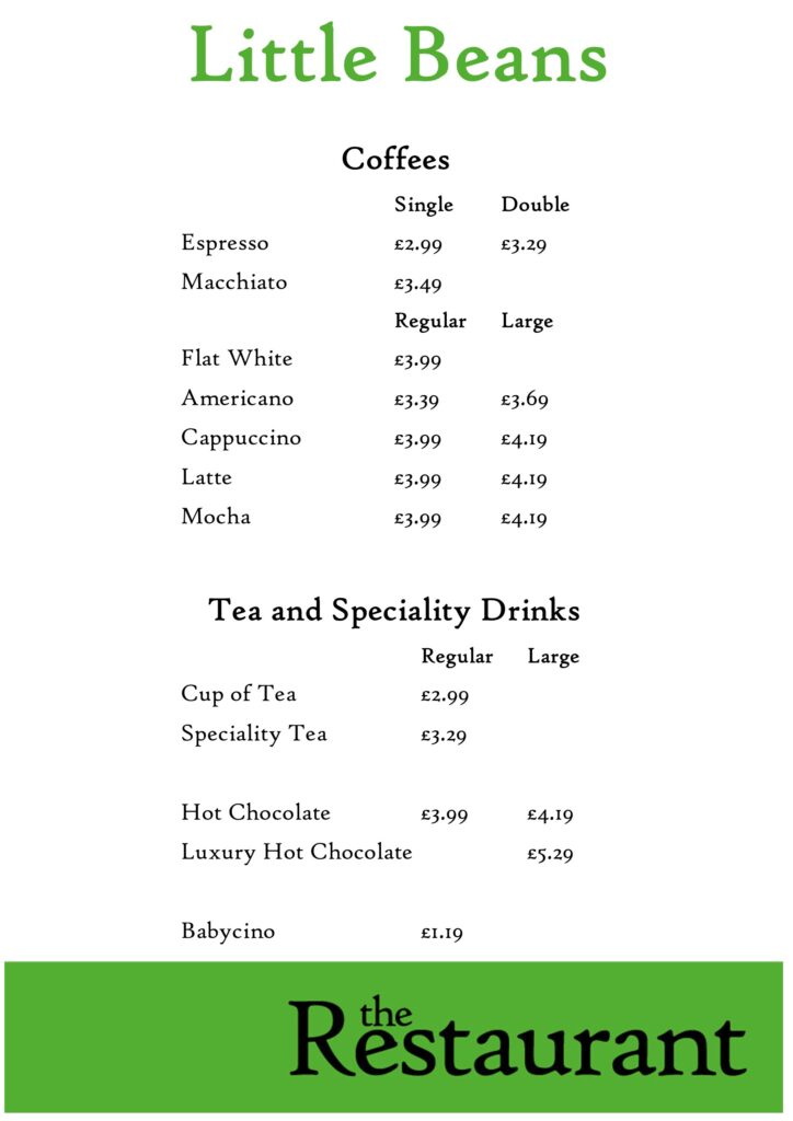 latest coffee menu