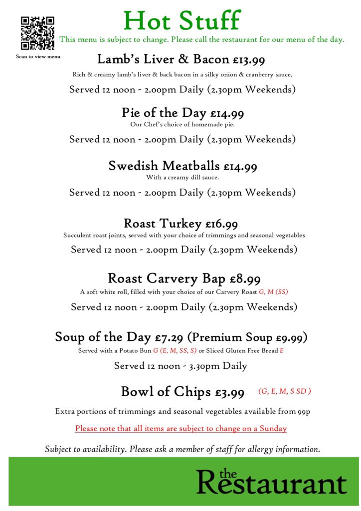 5th XMAS Change Hot Stuff Counter Lunch Menu