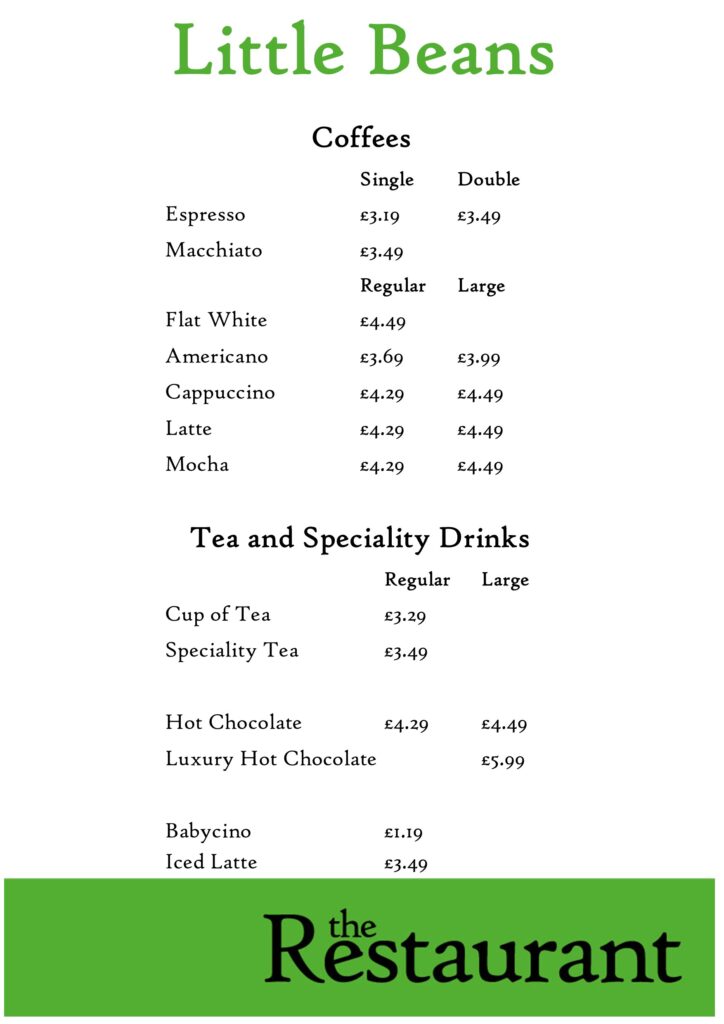 NEW April 2026 Coffee Menu
